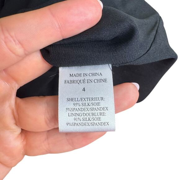 Theory Black Satin Silk Blend Draped Pockets Racerback Mini Slip Party Dress - Picture 11 of 12